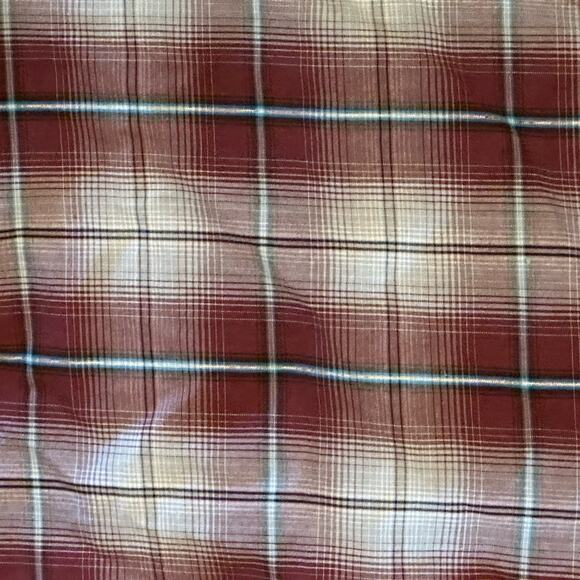 Vintage Wrangler Large Pearl Snap Burgundy Plaid Shirt - Picture 5 of 5